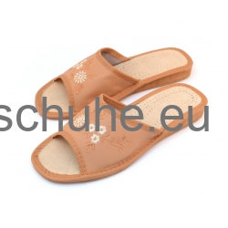 Damen Leder Hausschuhe mit Blumen 152